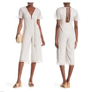 NWOT Nordstrom Natural Stripe Jumpsuit w/Open Back